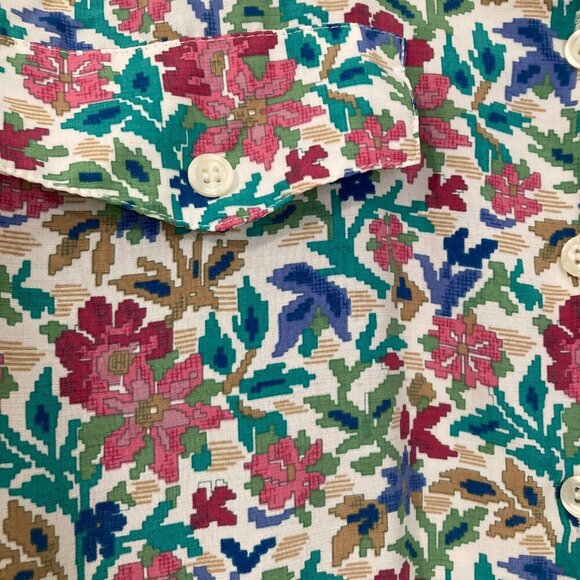 Charter Petite Womens Vintage Size 6 Long Sleeve Floral Dress Collar Polyester - Picture 9 of 13